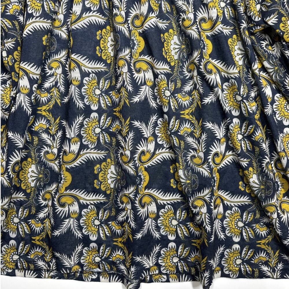 Weekend by Suzanne Betro Floral Embroidered Boho Tunic Blouse Top Blue Gold 2X - Picture 3 of 9